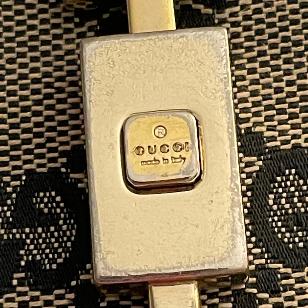 Vintage Gucci Jackie Compact Bifold Wallet Tan Canvas with Red Leather Trim - Picture 11 of 12